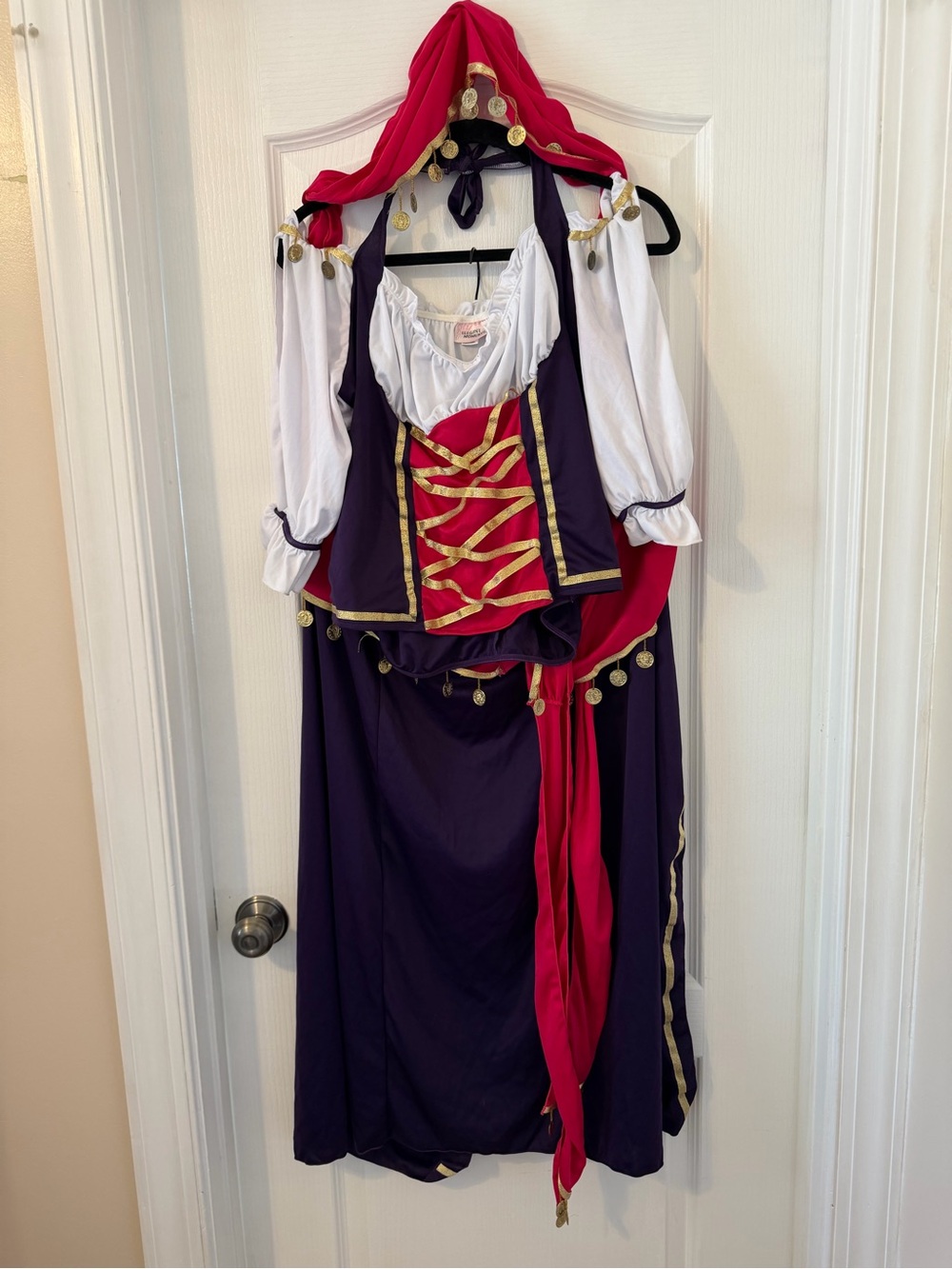 Elegant Moments Purple, Red and White 1X/2X Gypsy/Fortune Teller Costume.